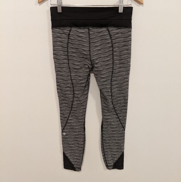 Lululemon Inspire Tight II Textured Wave Black Silver Spoon/Black 6 - Picture 14 of 16